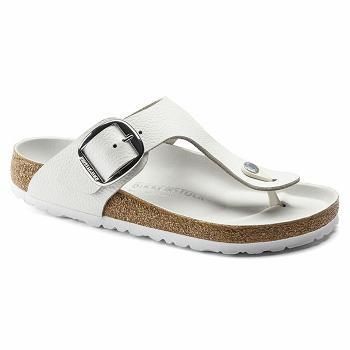 Dámské Gizeh Birkenstock Big Přezkou Læder Bílé | CZ 425RVD